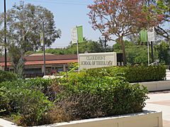 Sign and plantings for Claremont School of Theology