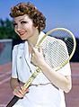 Claudette-colbert-plays-tennis