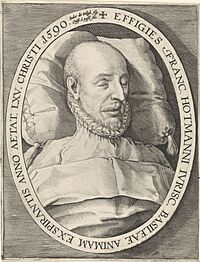 Crispijn van de Passe (I), after Joos van Winghe - Portrait of François Hotman