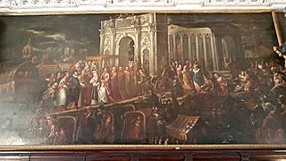 Dogenpalast Die Ankunft Heinrich III v. Frankreich wird v. Venedig Oberhäuptern empfangen Andrea Vincentino