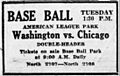Doubleheader advert for 28 July 1925