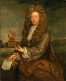 Fisher Harding, Master Shipwright, active 1664-1706, with the Launch of the 'Royal Sovereign', 1701 RMG BHC2743f