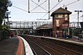 Footscray station signal box and footbridge