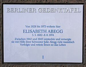Gedenktafel Tempelhofer Damm 56 Elisabeth Abegg
