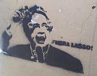 Grafiti hecho en Latacunga contra Lasso (cropped)