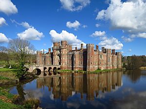 Herstmonceux Castle with moat.jpg