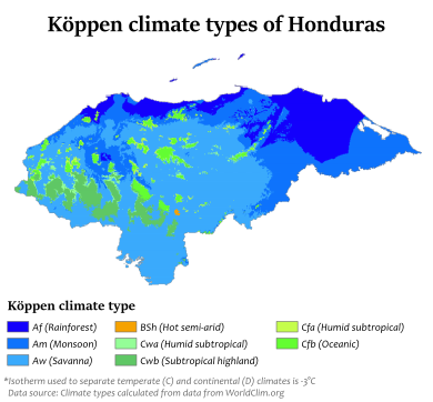 Honduras Köppen