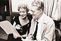 Jeanette MacDonald in the recording studio with Nelson Eddy