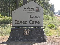 Lava River Cave sign