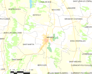 Map commune FR insee code 32256