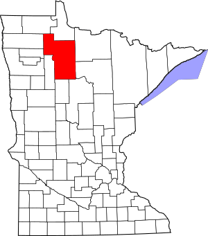 Map of Minnesota highlighting Beltrami County