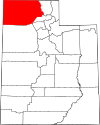 State map highlighting Box Elder County