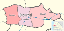 Map of the departments of the Diourbel region of Senegal