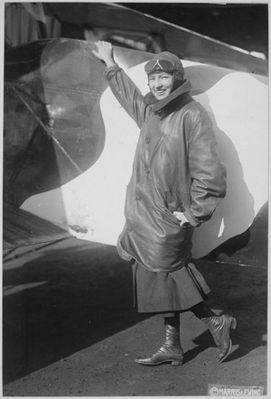 Marjorie Stinson, only woman to whom a pilot's license has been granted by Army ^amp, Navy Committee of Aeronautics.... - NARA - 533715