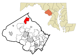 Location of Damascus, Maryland