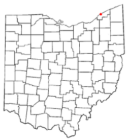 Location of Mentor-on-the-Lake, Ohio