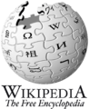 Old version of the Wikipedia logo used until 2010 (big, English)