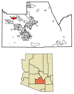 Location of Casa Blanca in Pinal County, Arizona.