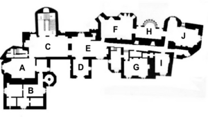 Plan of Dunster Castle, post-1860s