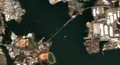 Sentinel 2 satellite image of Baltimore Harbour, captured on Monday 25th March 2024 showing the Francis Scott Key Bridge the day before the collapse