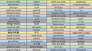 Shaykh al-Islām in different languages