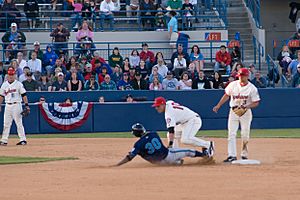 Spokane Indians tag out