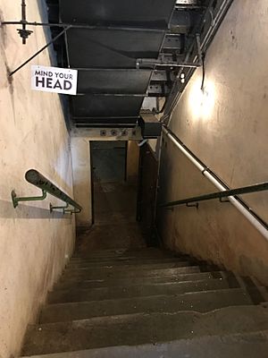 Stairs at an entrance of the Battle Box in Singapore