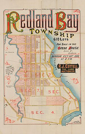 StateLibQld 2 262800 Estate Map of the unsold allotments of the Redland Bay township, Queensland, 1888