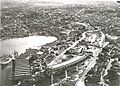 Sydney Harbour Bridge under construction North Shore aerial