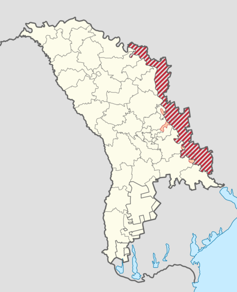Transnistria in Moldova (de-facto) (semi-secession)
