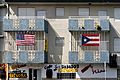US and Puerto Rico flags on a building in Puerto Rico