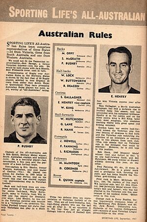 1947 Sporting Life (September) pg 20 All Australian team