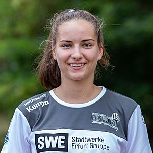 2019-08-27 Volleyball, Bundesliga Frauen, Schwarz-Weiss Erfurt Volleyteam, Teampräsentation IMG 6076 LR10 by Stepro.jpg