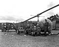 8225th MASH personnel with H-13 helo in Korea 1951