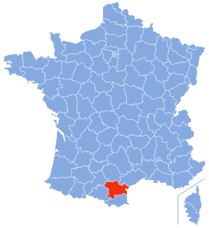 Location of Aude in France
