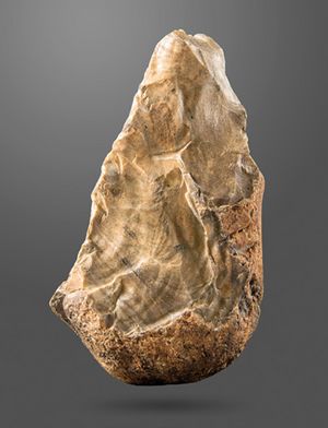 Biface (trihedral) Amar Merdeg, Mehran, Ilam, Lower Paleolithic, National Museum of Iran