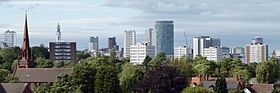 Skyline of Birmingham City Centre from the south