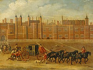 British School, 17th century - Charles II (^) leaving Hampton Court - RCIN 402006 - Royal Collection