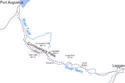 Corrieyairack Pass Map