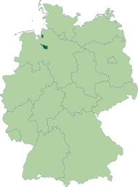 Position of Bremen within Germany