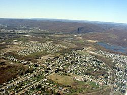 Aerial view of Duryea, looking southwest