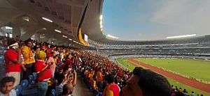 East Bengal Club supporters at the Salt Lake Stadium