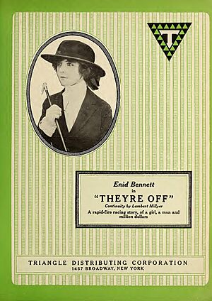 Enid Bennett in They're Off ad from Motion Picture News (Jul-Aug 1917) (IA motionpicturenew161unse) (page 1249 crop)