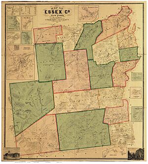 Essex County NY 1858 map