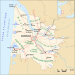 Gironde map routes villes