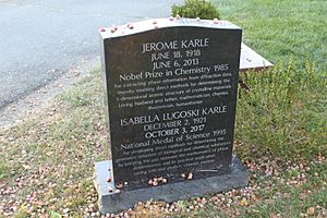 Grave of Jerome Karle (1918-2013) and Isabella Lugoski Karle (1921-2017)