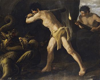 Hércules lucha con la hidra de Lerna, por Zurbarán