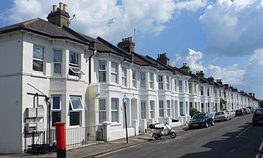 Housing on East Side of Exeter Street, Prestonville, Brighton (August 2013)