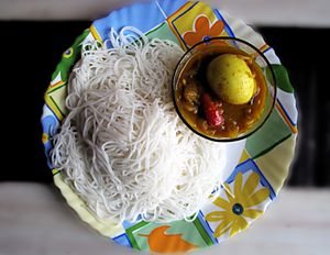 Idiyappam with Egg Masala Curry