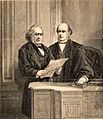Judge Nelson Administering the Oath to Chief Justice Chase, as Presiding Officer of the Court of Impeachment, in the Senate Chamber, Washington, D.C., on the 5th March (1)